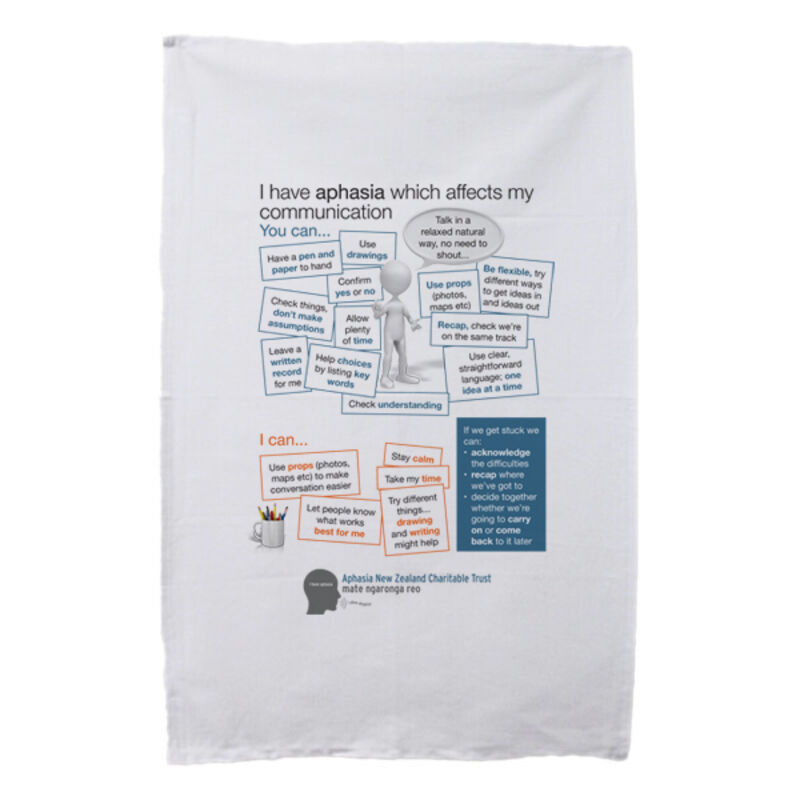 AphasiaNZ communication tips - tea towel Thumbnail