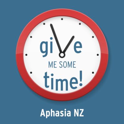 AphasiaNZ give me some time tshirt blue Thumbnail